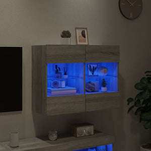 TV-Wandschrank Grau Sonoma mit LED