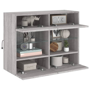 TV-Wandschrank Grau Sonoma mit LED