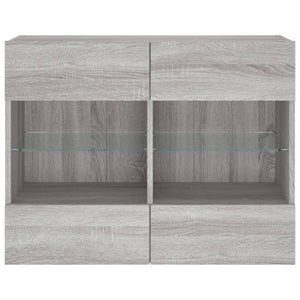 TV-Wandschrank Grau Sonoma mit LED