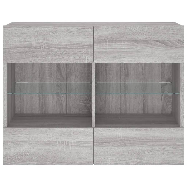 TV-Wandschrank Grau Sonoma mit LED