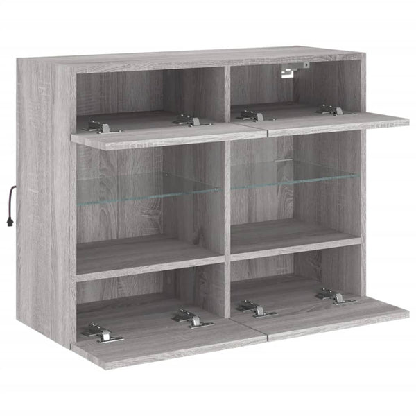 TV-Wandschrank Grau Sonoma mit LED