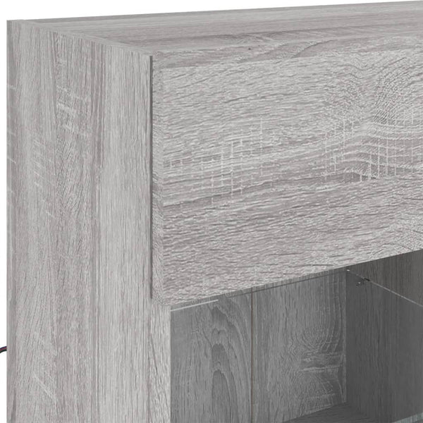 TV-Wandschrank Grau Sonoma mit LED