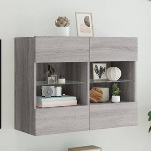 TV-Wandschrank Grau Sonoma mit LED