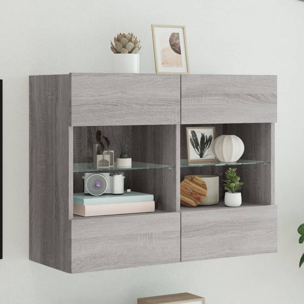TV-Wandschrank Grau Sonoma mit LED