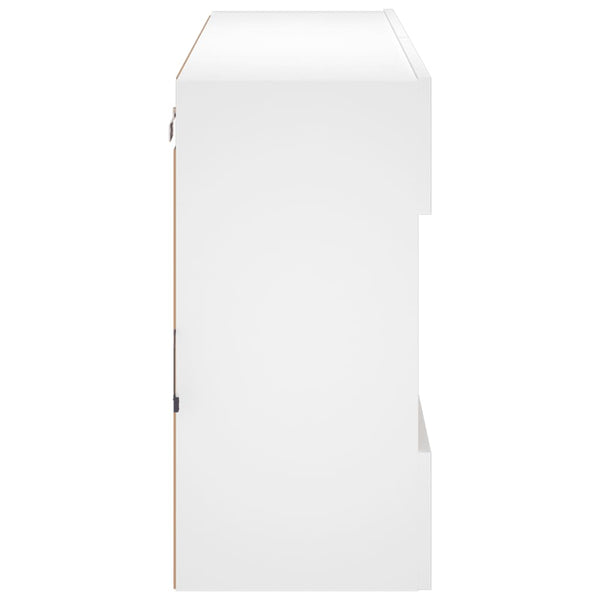 Weißer TV-Wandschrank mit LED