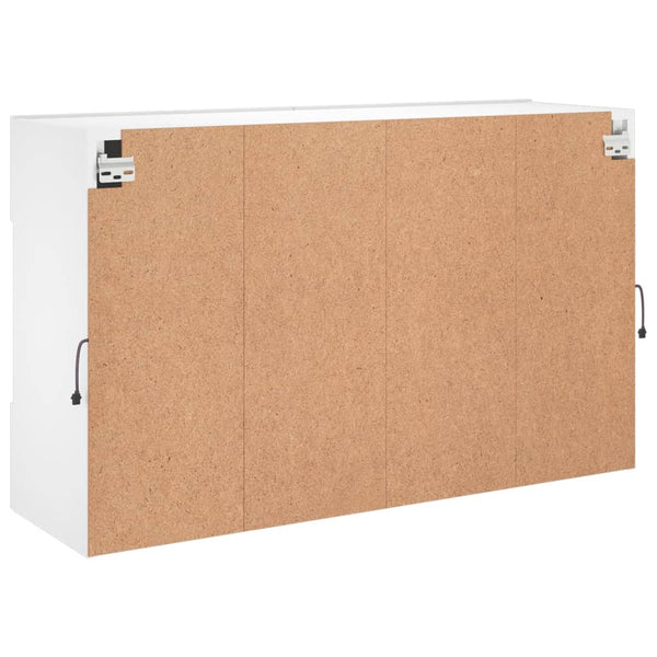 Weißer TV-Wandschrank mit LED