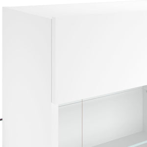 Weißer TV-Wandschrank mit LED