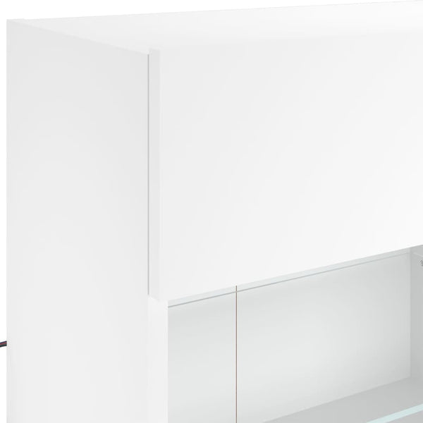 Weißer TV-Wandschrank mit LED