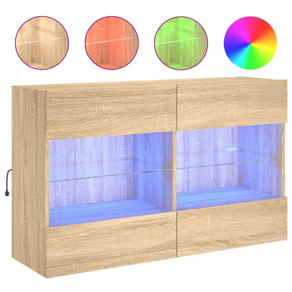 TV-Wandschrank mit LED Sonoma-Eiche 98,5 cm