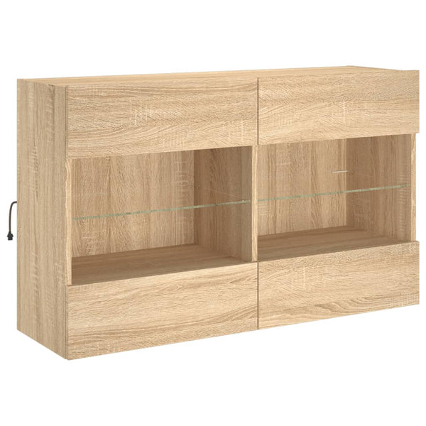 TV-Wandschrank mit LED Sonoma-Eiche 98,5 cm
