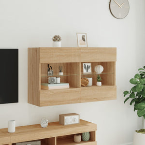 TV-Wandschrank mit LED Sonoma-Eiche 98,5 cm