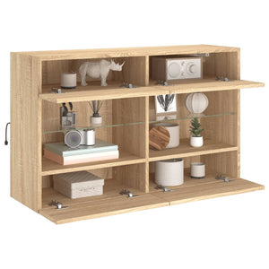 TV-Wandschrank mit LED Sonoma-Eiche 98,5 cm