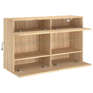 TV-Wandschrank mit LED Sonoma-Eiche 98,5 cm