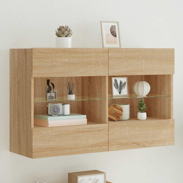 TV-Wandschrank mit LED Sonoma-Eiche 98,5 cm
