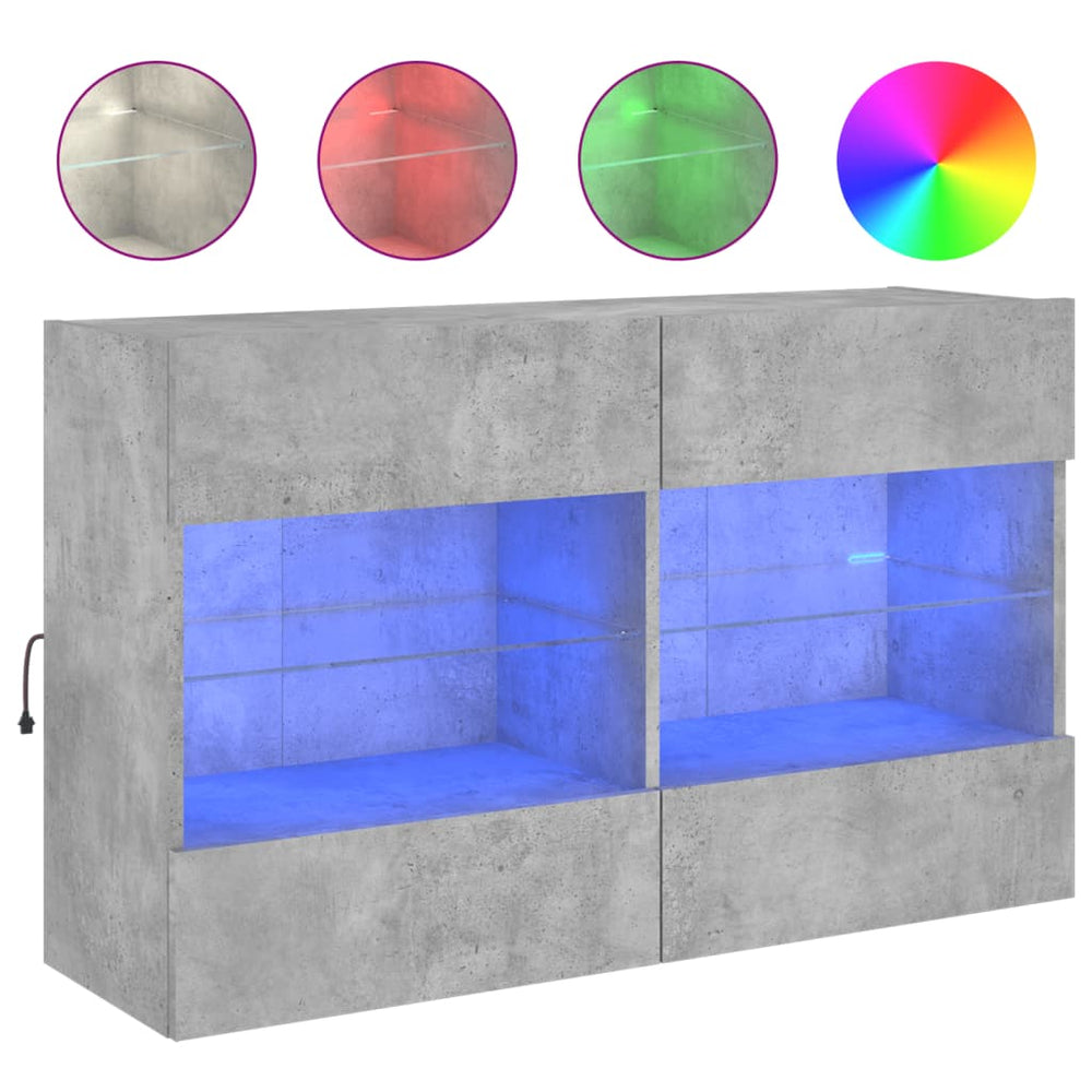 TV-Wandschrank mit LED Betongrau 98,5 cm