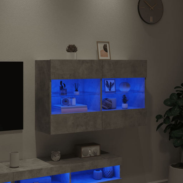 TV-Wandschrank mit LED Betongrau 98,5 cm