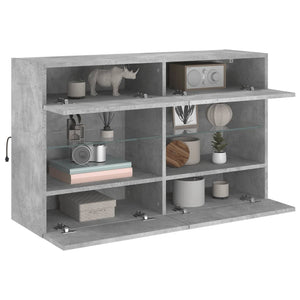 TV-Wandschrank mit LED Betongrau 98,5 cm