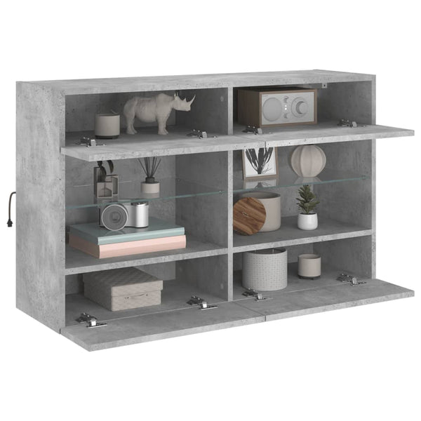 TV-Wandschrank mit LED Betongrau 98,5 cm