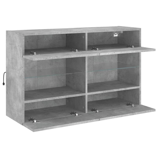 TV-Wandschrank mit LED Betongrau 98,5 cm