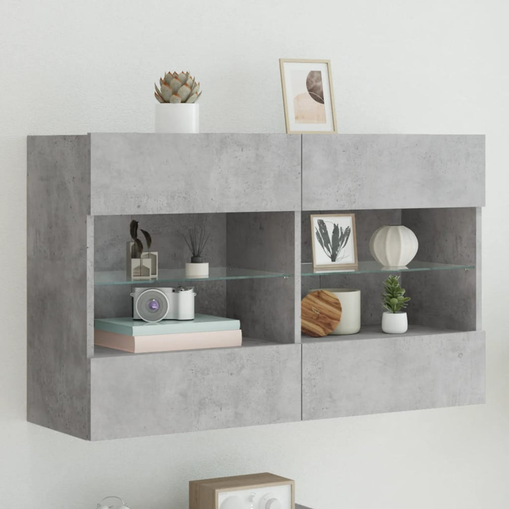TV-Wandschrank mit LED Betongrau 98,5 cm