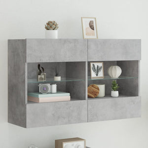 TV-Wandschrank mit LED Betongrau 98,5 cm