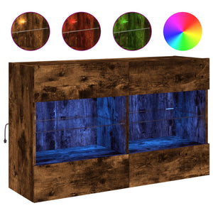 TV-Wandschrank mit LED Räuchereiche 98,5 cm