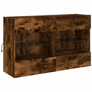 TV-Wandschrank mit LED Räuchereiche 98,5 cm