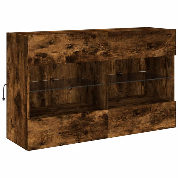 TV-Wandschrank mit LED Räuchereiche 98,5 cm