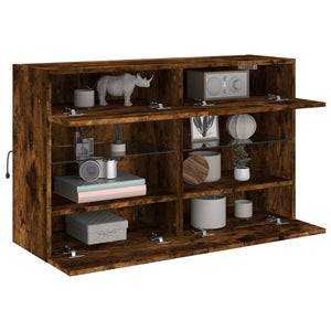 TV-Wandschrank mit LED Räuchereiche 98,5 cm
