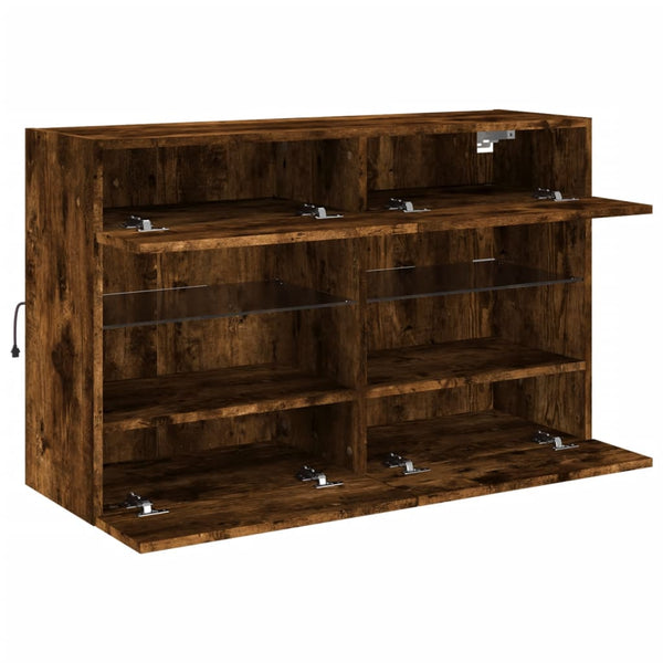 TV-Wandschrank mit LED Räuchereiche 98,5 cm