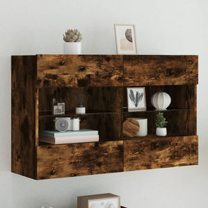 TV-Wandschrank mit LED Räuchereiche 98,5 cm
