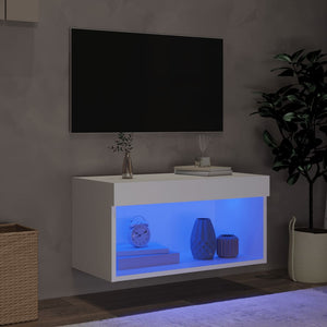 TV-Schrank Weiß mit LED 60 cm