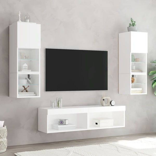 TV-Schrank Weiß mit LED 60 cm