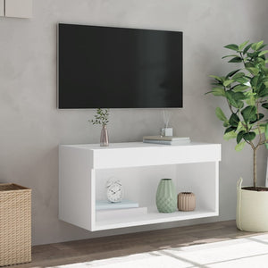 TV-Schrank Weiß mit LED 60 cm