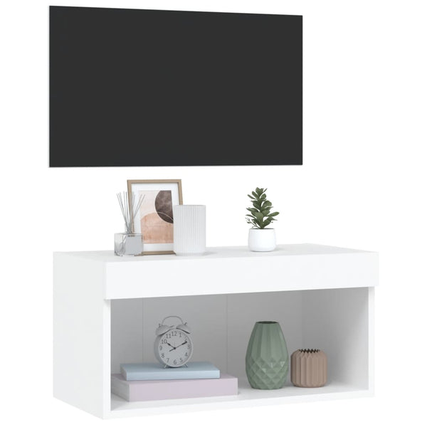 TV-Schrank Weiß mit LED 60 cm