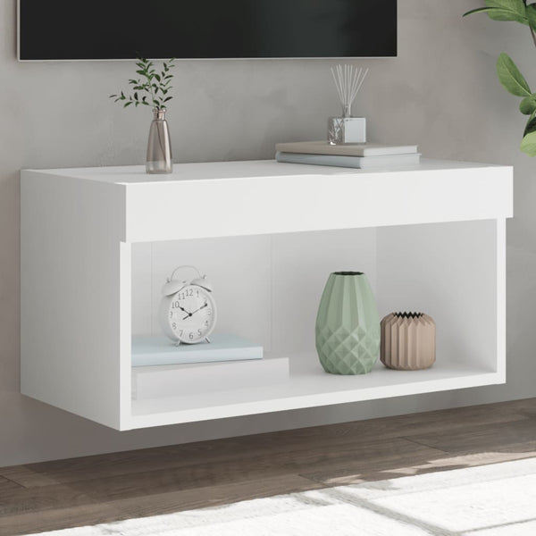 TV-Schrank Weiß mit LED 60 cm