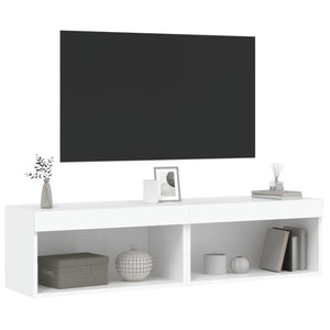 TV-Schränke mit LED, 2er Set, Weiß 60 cm