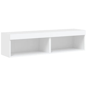 TV-Schränke mit LED, 2er Set, Weiß 60 cm