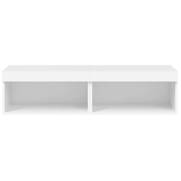 TV-Schränke mit LED, 2er Set, Weiß 60 cm