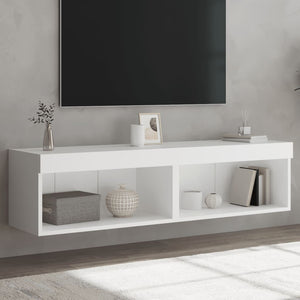 TV-Schränke mit LED, 2er Set, Weiß 60 cm