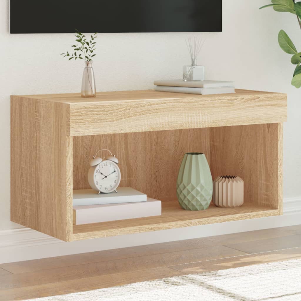 TV-Schrank Sonoma-Eiche mit LED 60x30x30 cm