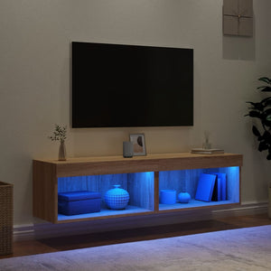 TV-Schränke mit LED Sonoma-Eiche 60x30x30 cm, 2er-Set