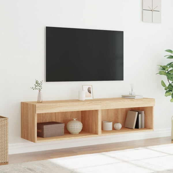 TV-Schränke mit LED Sonoma-Eiche 60x30x30 cm, 2er-Set