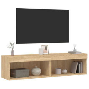 TV-Schränke mit LED Sonoma-Eiche 60x30x30 cm, 2er-Set