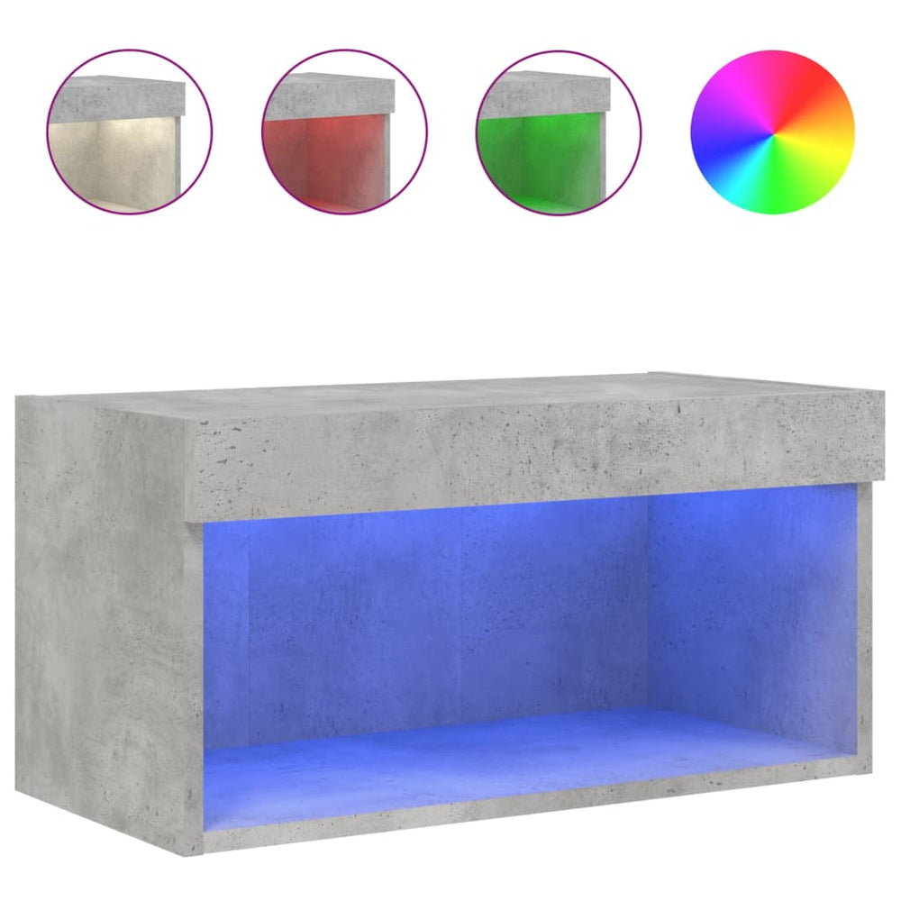 TV-Schrank Betongrau mit LED 60x30x30 cm