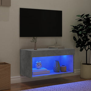 TV-Schrank Betongrau mit LED 60x30x30 cm