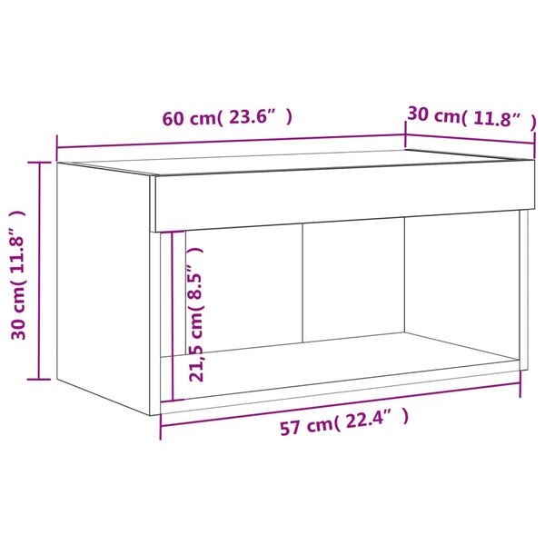 TV-Schrank Betongrau mit LED 60x30x30 cm
