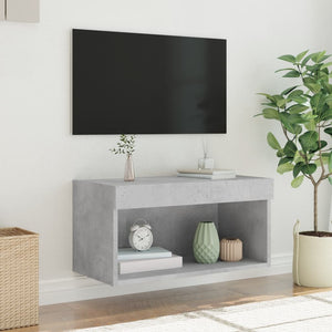 TV-Schrank Betongrau mit LED 60x30x30 cm