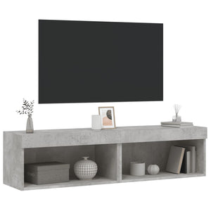 TV-Schränke mit LED Betongrau 60x30x30cm, 2er Set