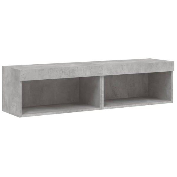 TV-Schränke mit LED Betongrau 60x30x30cm, 2er Set